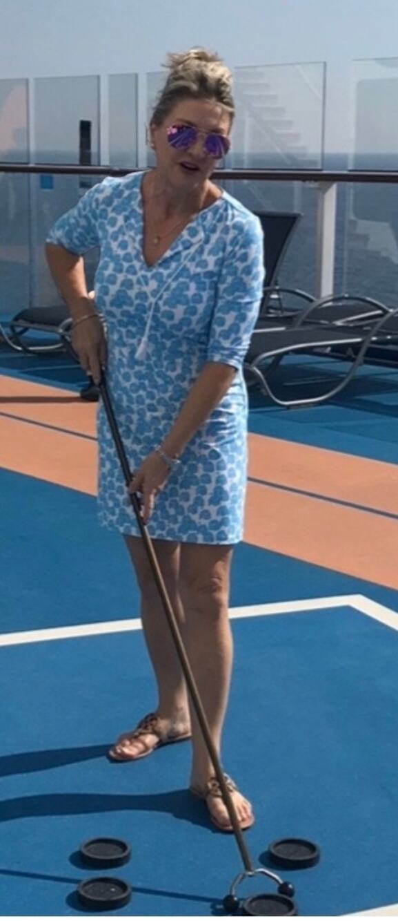 Persifor Tyler Dress Cabana in Water stretch Catalina Cloth Size Medium